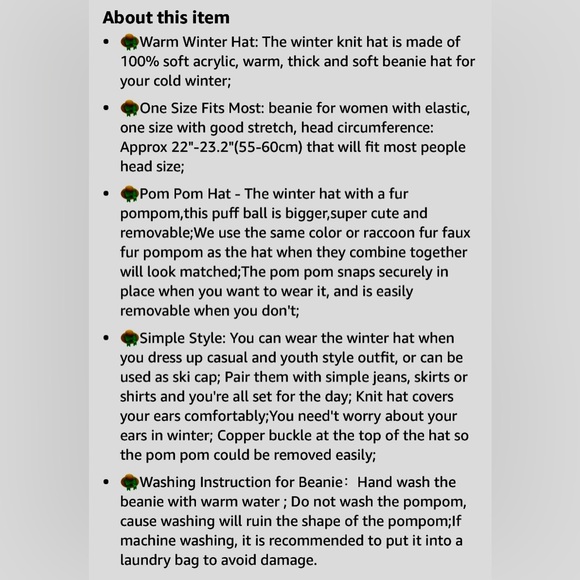 ❄️FURTALK Cable Knit Beanie with Removable Pom❄️ NEW - Picture 11 of 11